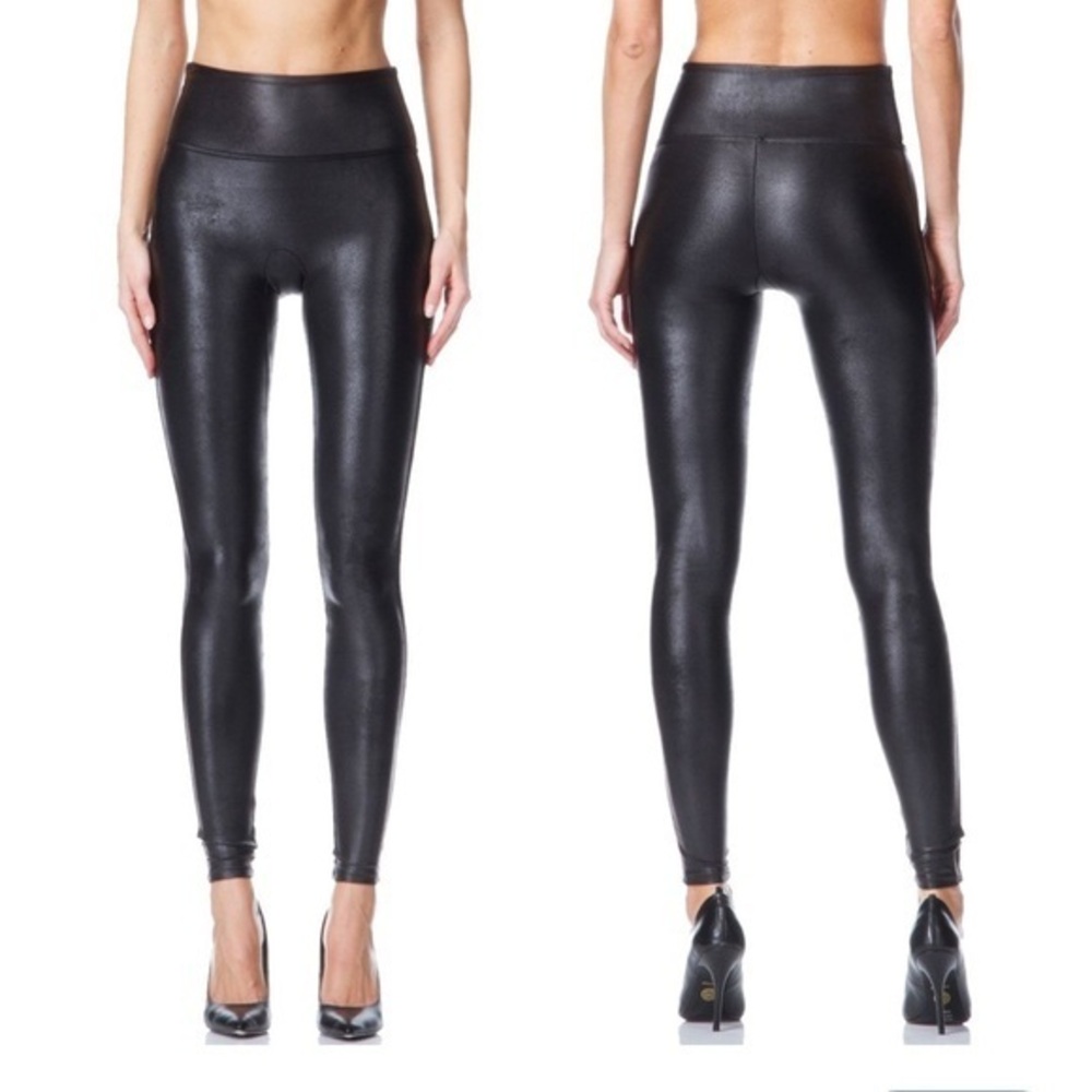 Spanx black faux leather leggings